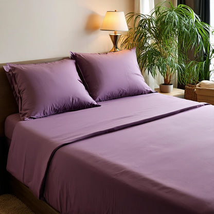 Plum Sheet Set 4Pcs – 100% Cotton, Soft & Breathable Bedding Set