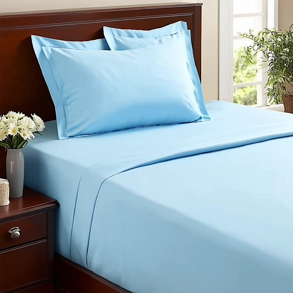 Blue Duvet Cover Set 3PC Egyptian Cotton 1000TC