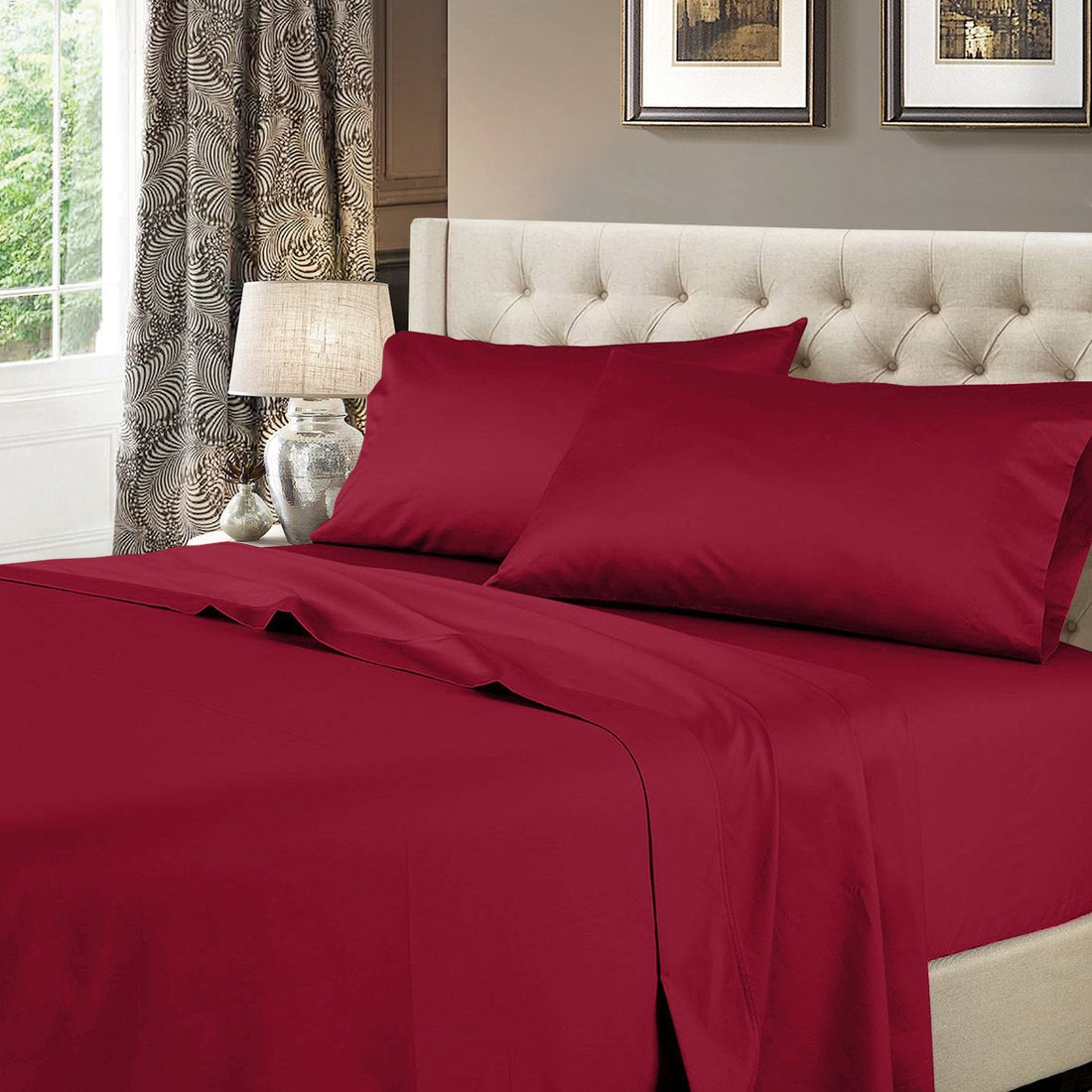 Burgundy Duvet Cover Set Egyptian Cotton 1000 Thread Count