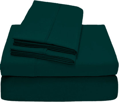 Teal Sheet Set 4Pcs – 100% Cotton, Soft & Breathable Bedding Set