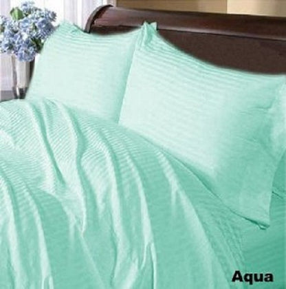 Buy Aqua Blue Fitted Sheet Egyptian Cotton 32 Inch Pocket at Evalinens.com! Online Bedding Store