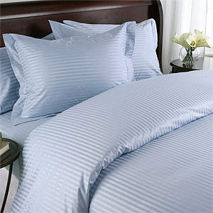 Shop Blue Fitted Sheet Egyptian Cotton 30 Inch Pocket