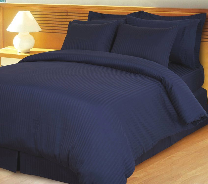 Buy 30 Inch Pocket Navy Blue Fitted Sheet Egyptian Cotton at EvaLinens Clearance Sale