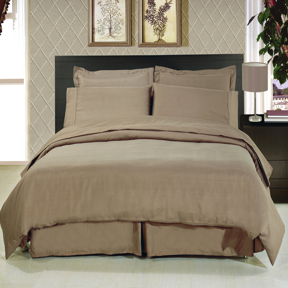 Buy 1000TC Queen Fitted Sheet Solid Taupe Egyptian Cotton